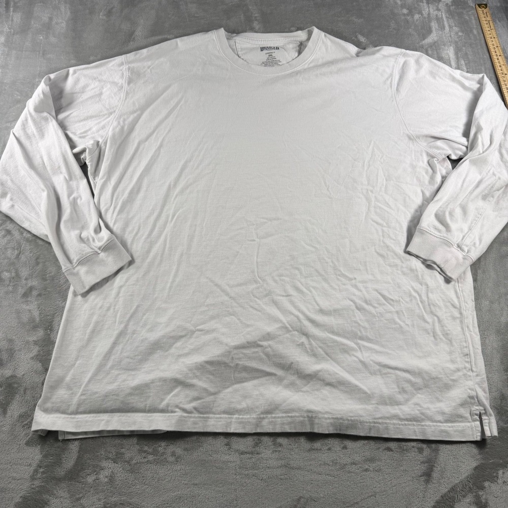 Duluth Trading Co Longtail T Mens 3XL White Long Sleeve Cotton Crewneck Shirt